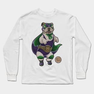 Bulldog Luchador - Dark Outlined Version Long Sleeve T-Shirt